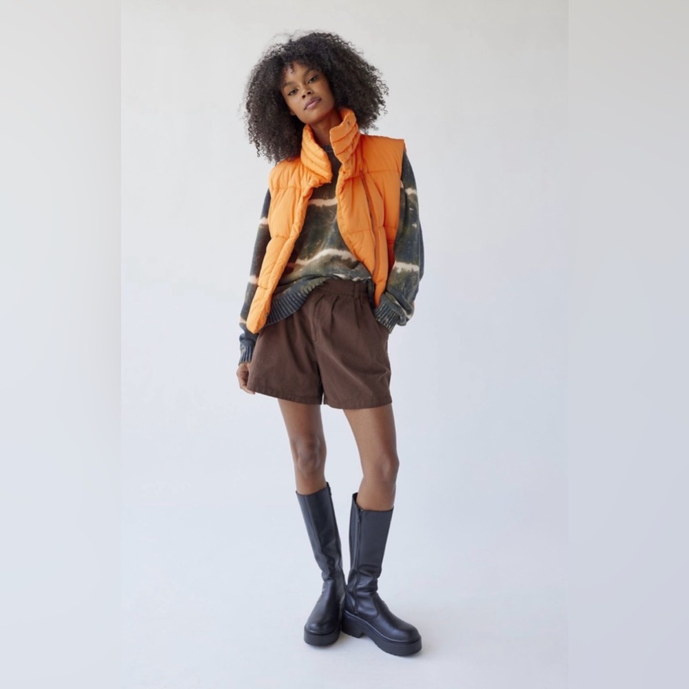 BDG Corrine Puffer Vest - Bright Orange